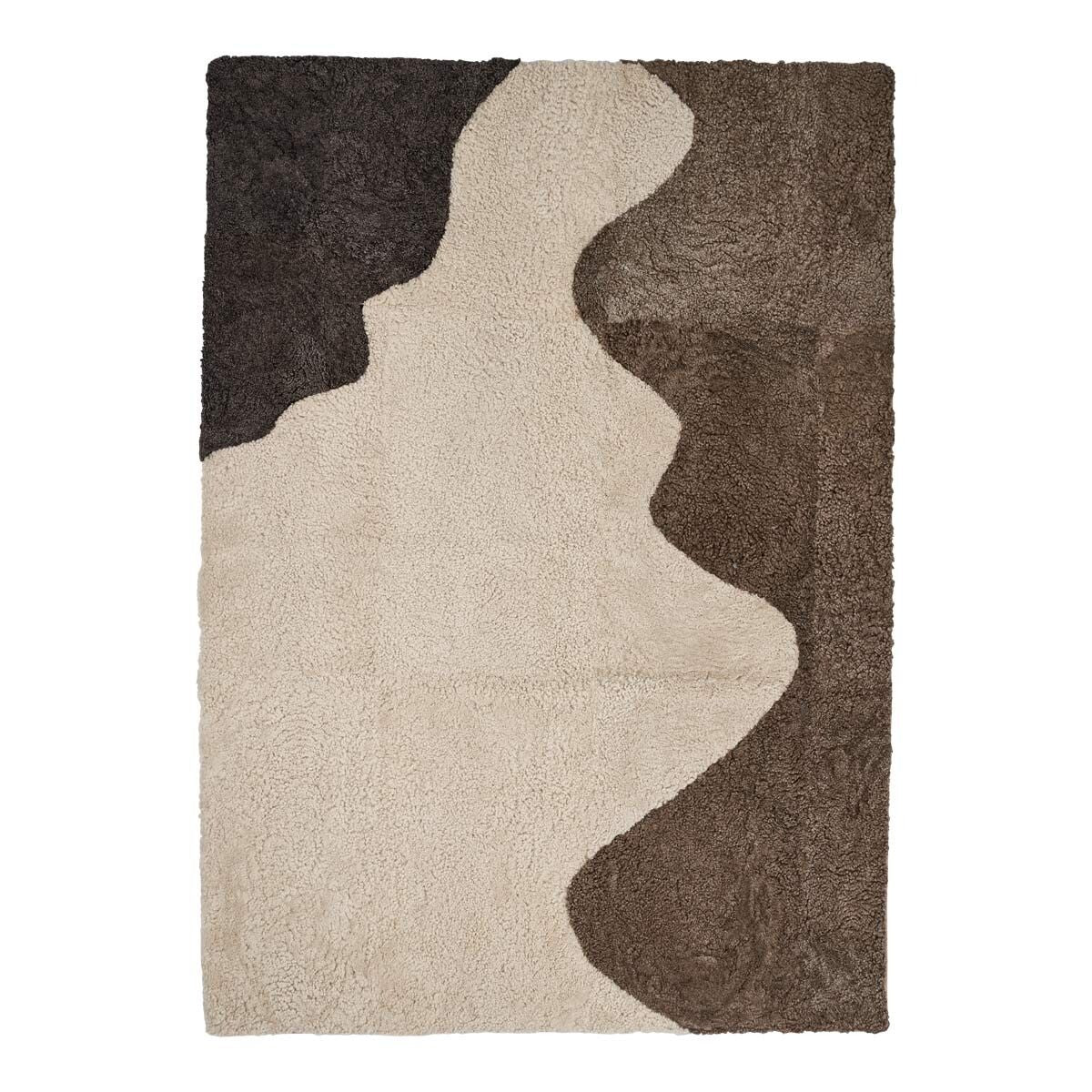 Produktbillede af NATURES COLLECTION RIVER DESIGNERTÆPPE KORTHÅRET NEW ZEALAND KOKSGRÅ BEIGE LYSEBRUN 200 i premium kvalitet