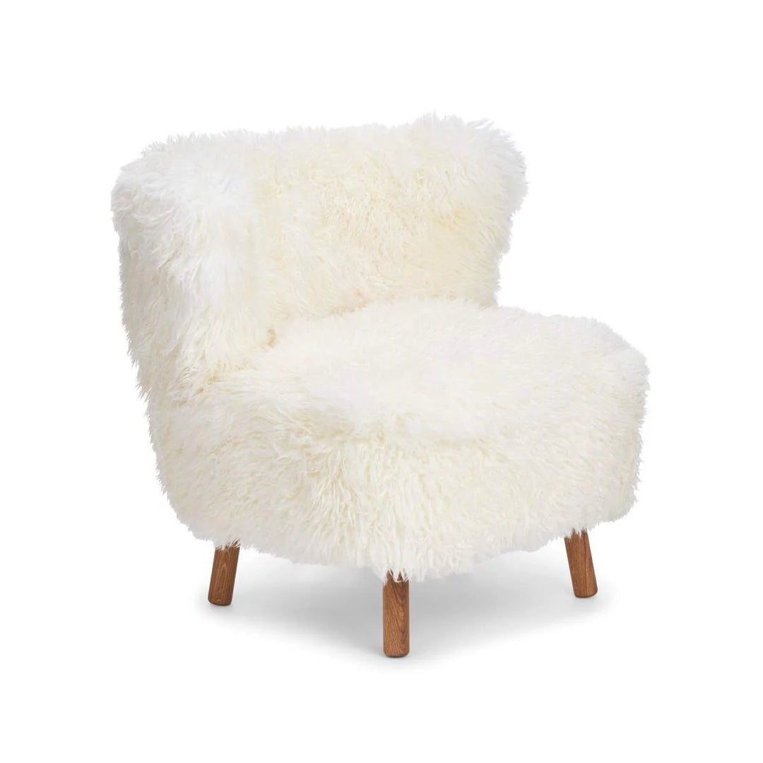 Produktbillede af NATURES COLLECTION EMIL LOUNGESTOL LANGHÅRET HVID EG- 82 i premium kvalitet