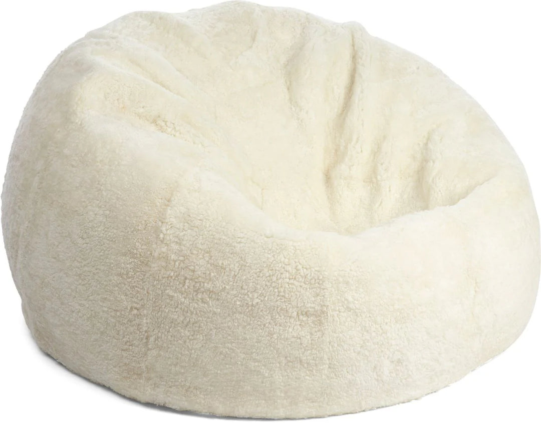 Produktbillede af NATURES COLLECTION RUND KORTHÅRET SÆKKESTOL NEW ZEALAND HVID 74 i premium kvalitet