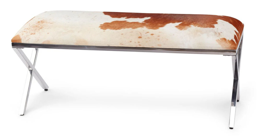 Produktbillede af NATURES COLLECTION BÆNK KOSKIND BRUN OG HVID 110 i premium kvalitet