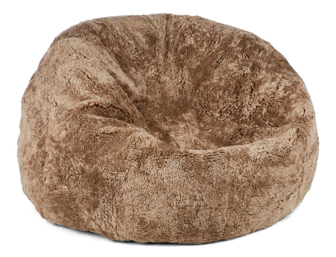 Produktbillede af NATURES COLLECTION RUND KORTHÅRET SÆKKESTOL NEW ZEALAND LYSEBRUN 74 i premium kvalitet