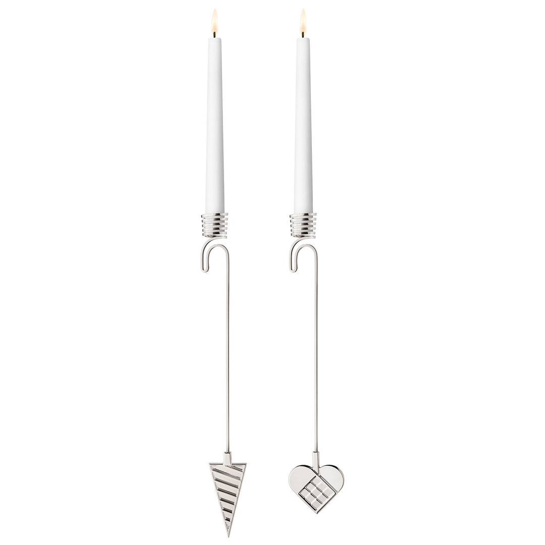 Georg jensen Georg Jensen CC 2025 lysestage sæt 2 dele, palladiumbelagt – billede i brug (Juledekoration)