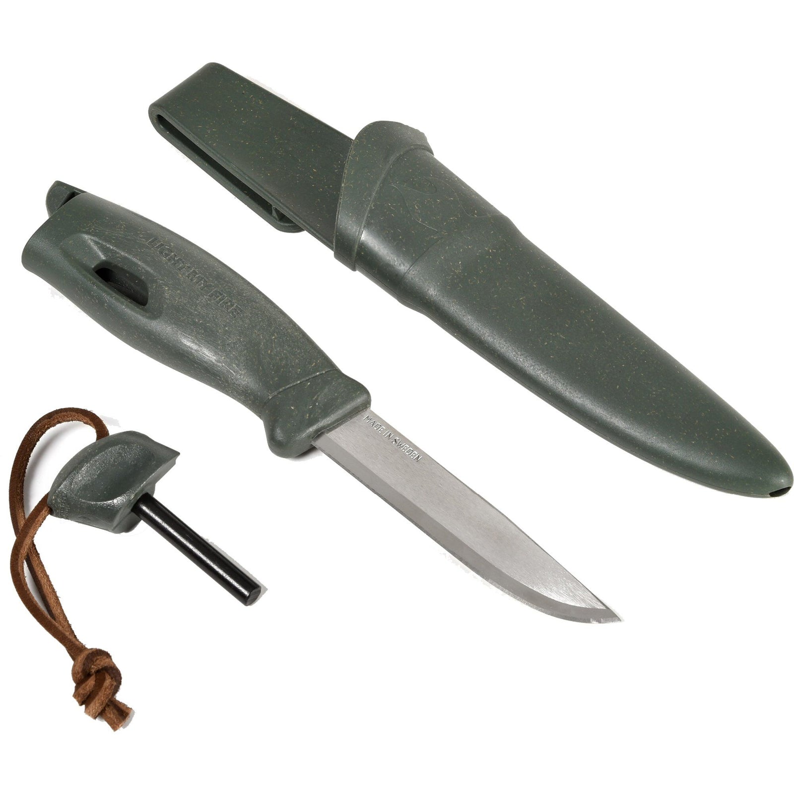 Light my fire Light my fire Swedish FireKnife 2in1, sage green – vinkelbillede (Svampkniv)
