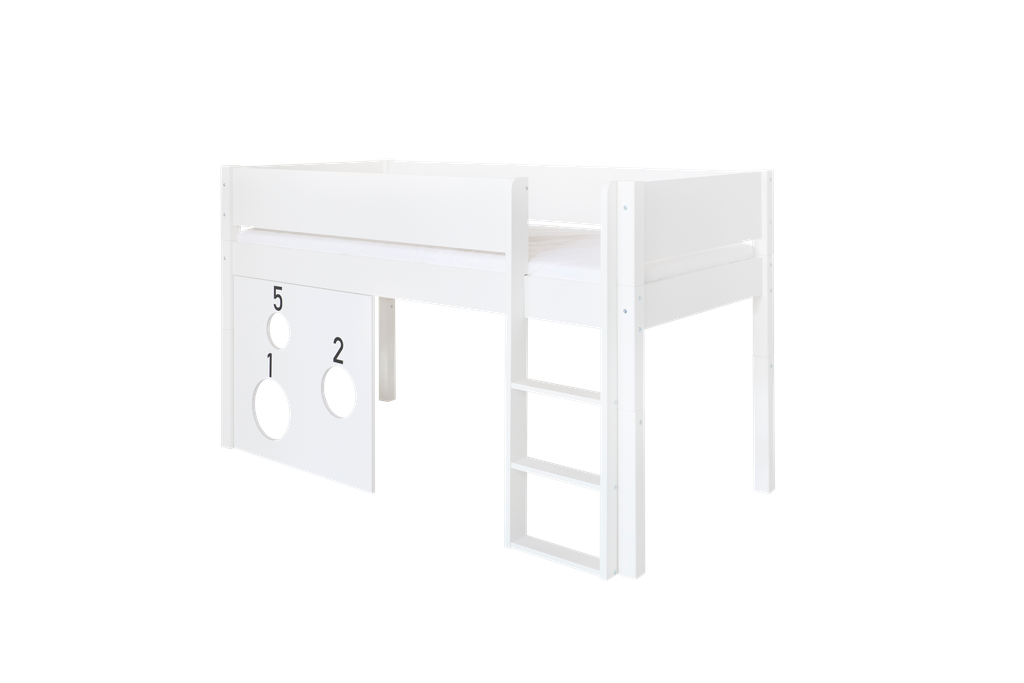 Manis-H  Sol Halvhøj seng med classic sengehest og boldtavle 200 cm  -  90x200