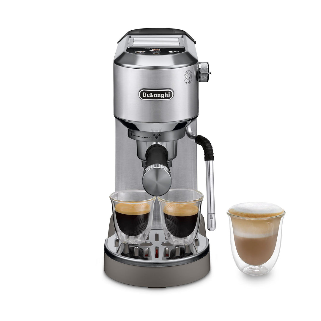 Delonghi Delonghi Dedica EC890 Duo espressomaskine, metal – close-up (Espressomaskiner)