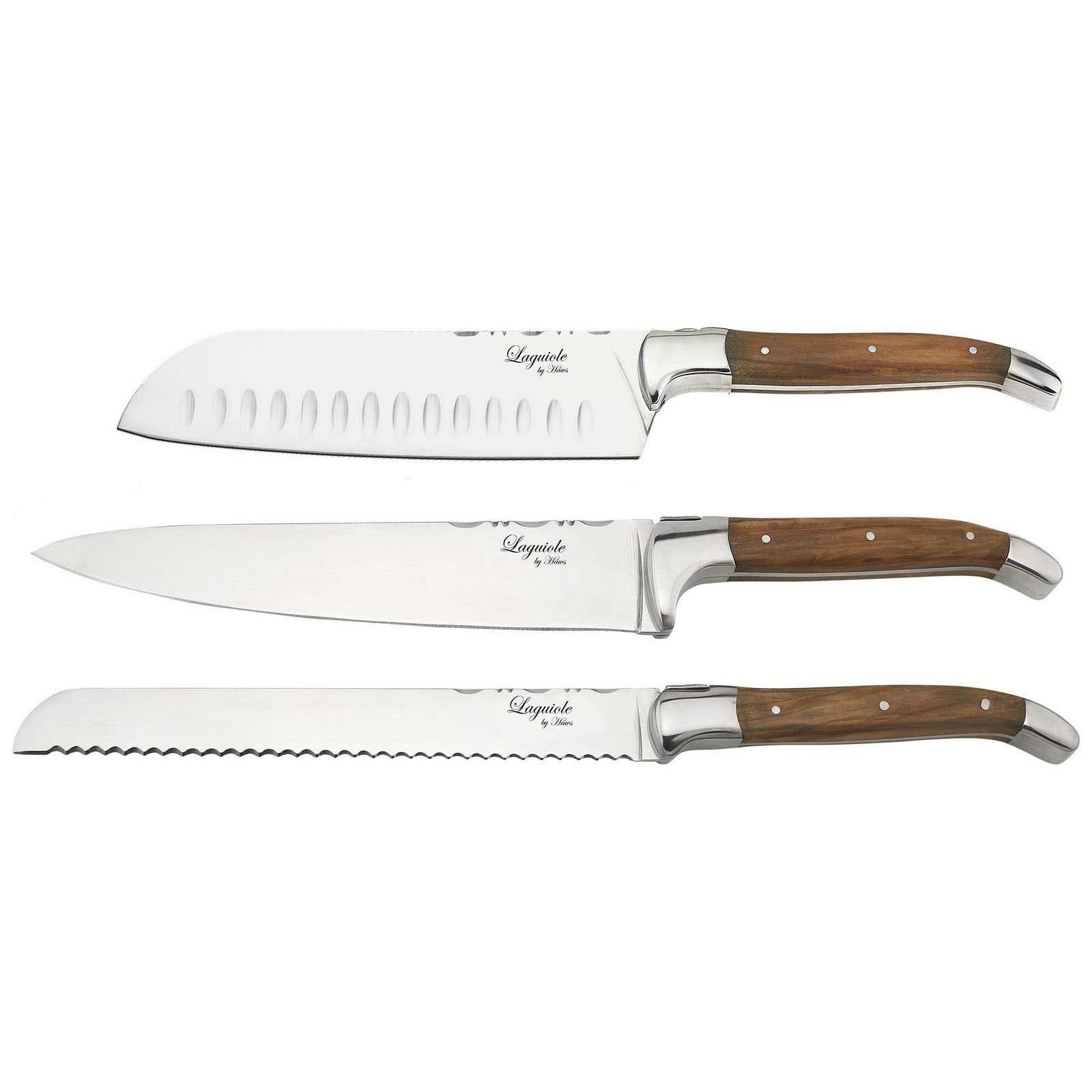 Laguiole by haws Laguiole by haws Knivsæt 3 dele, Olive – vinkelbillede (Knivsæt)