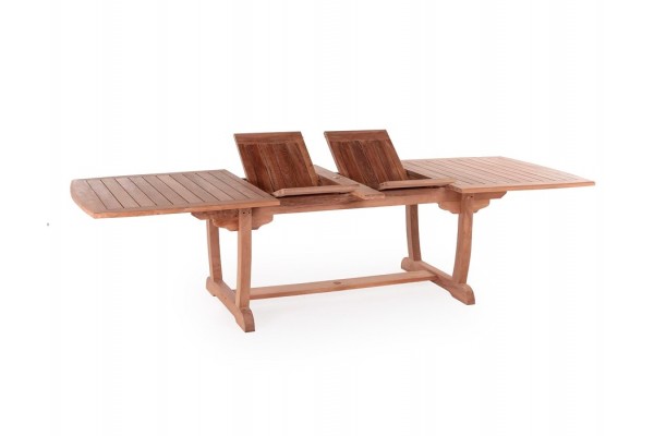 Produktbillede af Calais Teak Udtræksbord 110x212/256/300 cm på tilbud i høj kvalitet