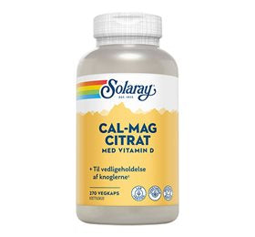 Produktbillede af Solaray Cal-Mag Citrat m. D-vitamin 270 kaps. på tilbud