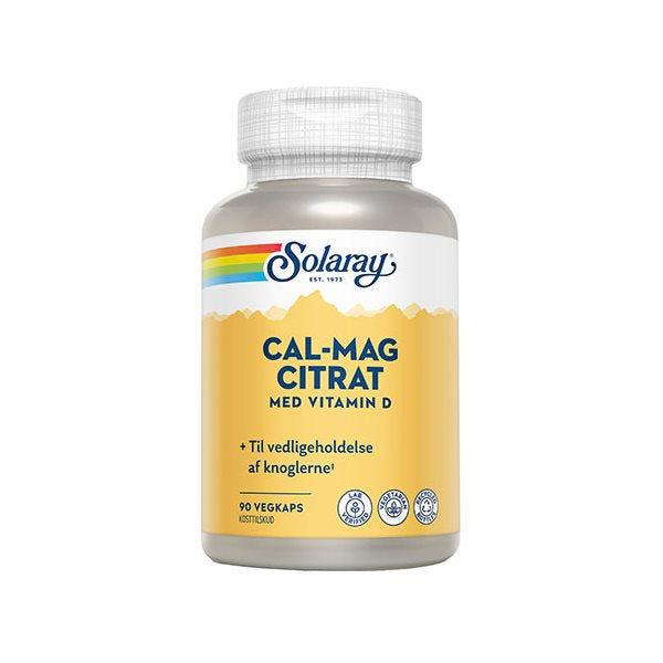 Produktbillede af Solaray Cal-Mag Citrat m. D-vitamin 90 kaps. på tilbud