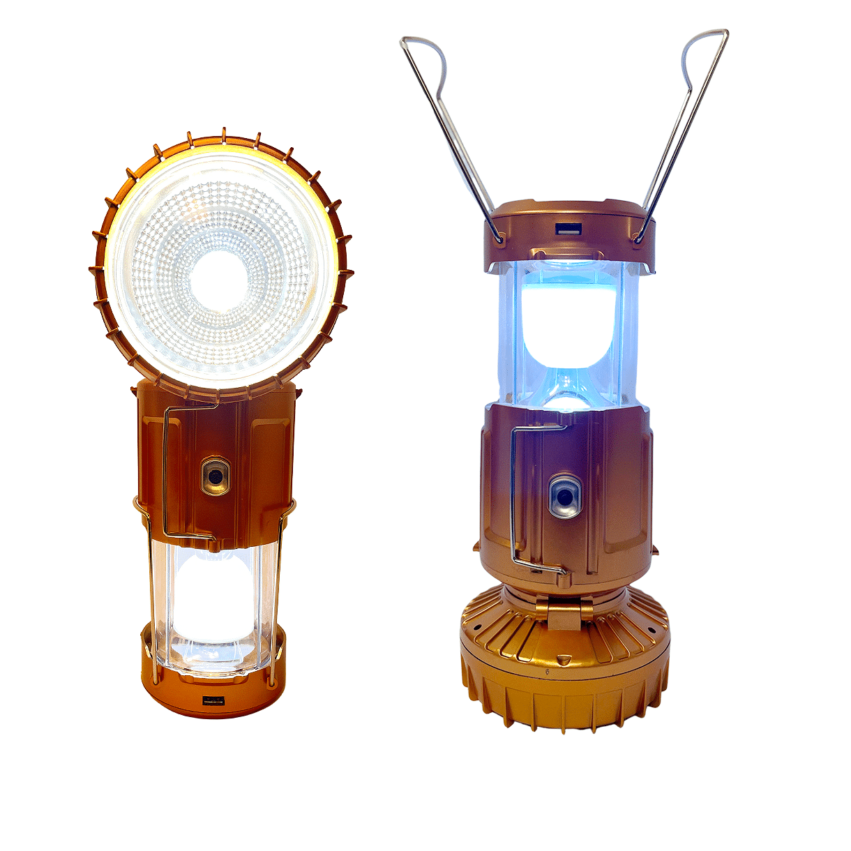 Produktbillede af Køb LED Camping Lampe m/batteri kobber eller sølv oplades via solceller Sølv på tilbud