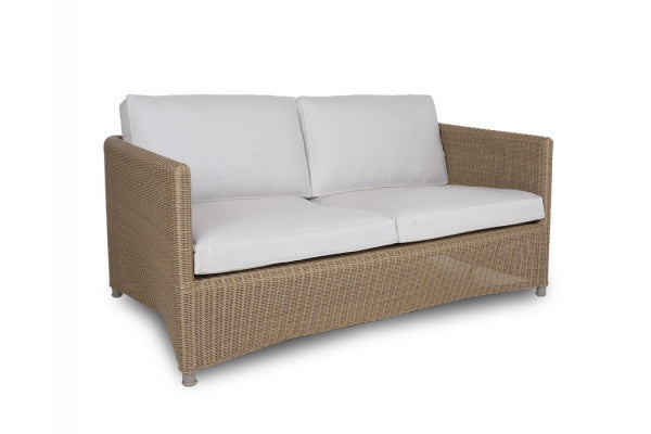 Produktbillede af Cane-line Diamond 2 pers. sofa m/hynder Light Natural/White på tilbud i høj kvalitet