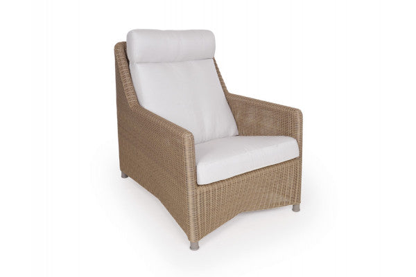 Produktbillede af Cane-line Diamond Highback Stol m/hynde Light Natural/White på tilbud i høj kvalitet