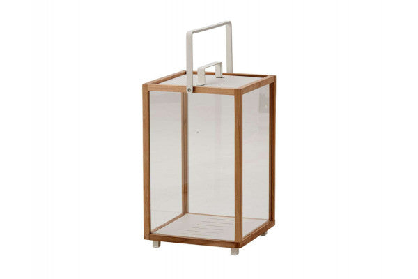 Produktbillede af Cane-line Lighthouse Lanterne Stor White/Teak på tilbud i høj kvalitet