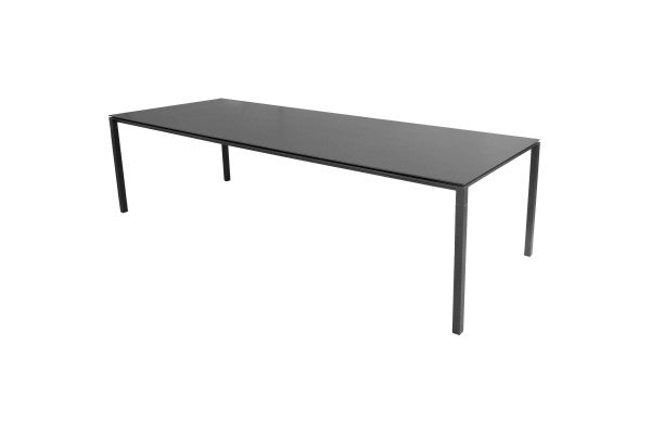 Produktbillede af Cane-line Pure Havebord 100x280 cm Lavagrå m/sort bordplade på tilbud i høj kvalitet