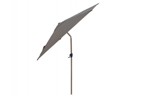 Produktbillede af Cane-line Sunshade Parasol Ø 3 meter m/tilt m/stok i trælook Antracit på tilbud i høj kvalitet