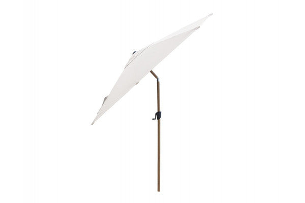 Produktbillede af Cane-line Sunshade Parasol Ø 3 meter m/tilt m/stok i trælook Dusty White på tilbud i høj kvalitet