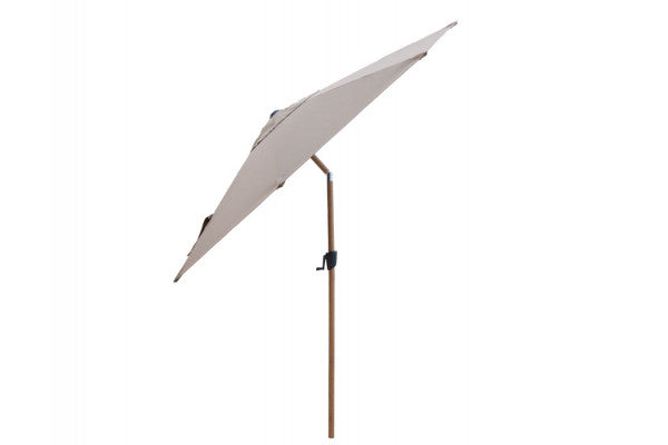 Produktbillede af Cane-line Sunshade Parasol Ø 3 meter m/tilt m/stok i trælook Taupe på tilbud i høj kvalitet