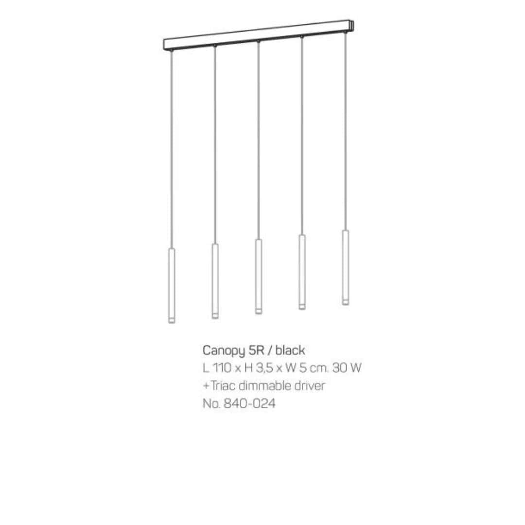 Produktbillede af Canopy 5R Lampeophæng Sort Loom Design i premium kvalitet