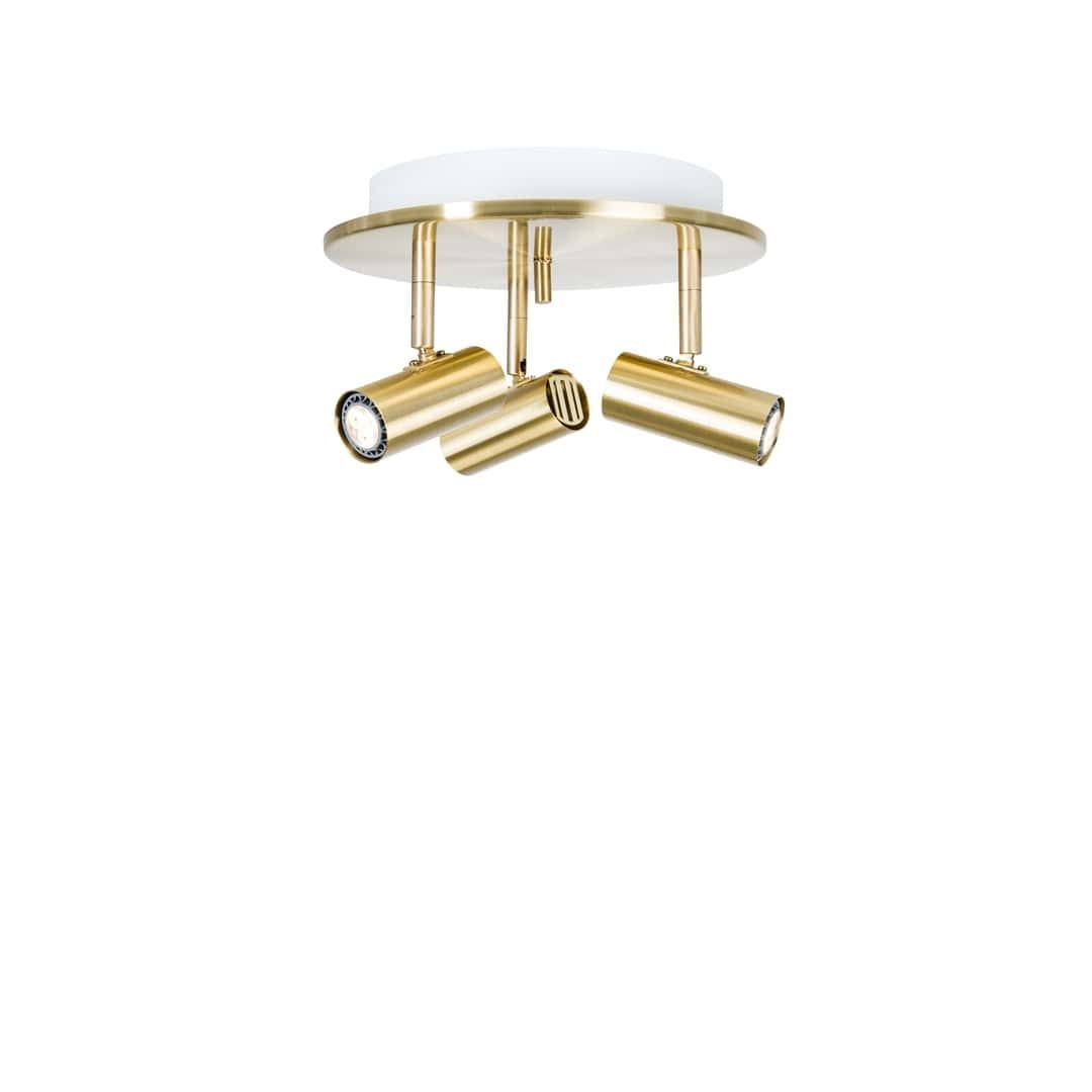 Produktbillede af Cato 3 Spotlights Rund Messing Belid i premium kvalitet