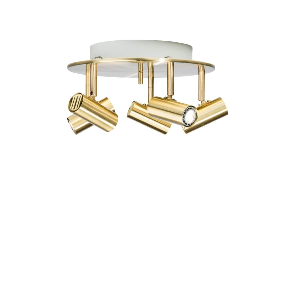 Produktbillede af Cato 5 Spotlights Rund Messing Belid i premium kvalitet