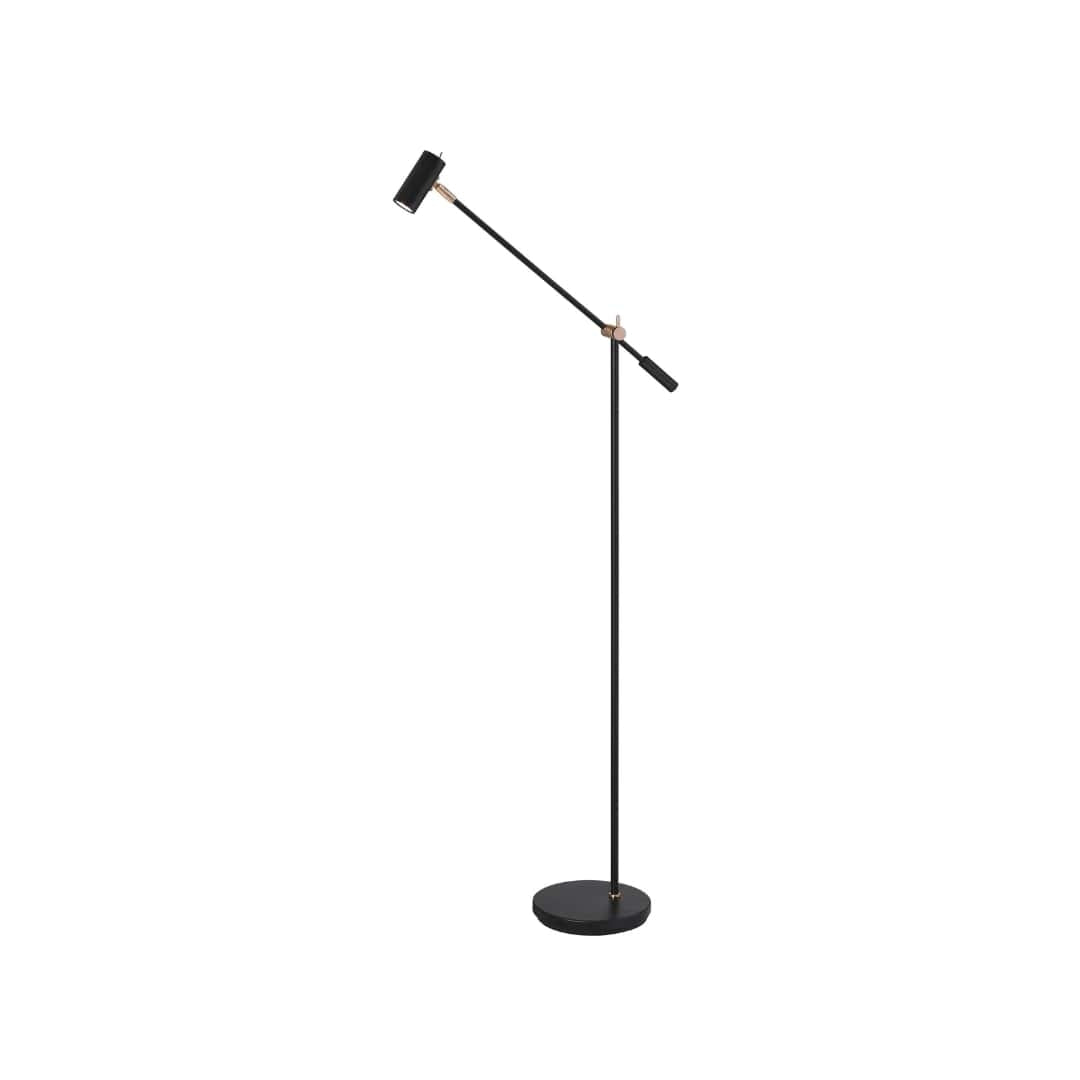 Cato Gulvlampe Mat Sort/Messing Belid