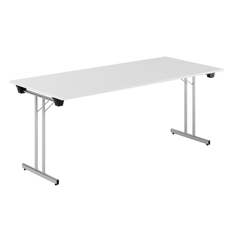 Produktbillede af Dinner Style 180x80cm Sammenklappeligt bord Hvid-krom på tilbud