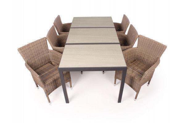 Cebu Keramik Havemøbelsæt - 90x195 cm - Dusty/beige ❤ Stort online udvalg i Gozomo.dk ❤ Billig fragt og hurtig levering 2 - 5 hverdage - Varenummer: HML-DK2224 / Ean: '5709386504212 på lager - Udsalg på HAVEMØBELSÆT > Vedligeholdelsesfrie havemøbelsæt Spar op til 53% - Over 350 kendte brands på udsalg