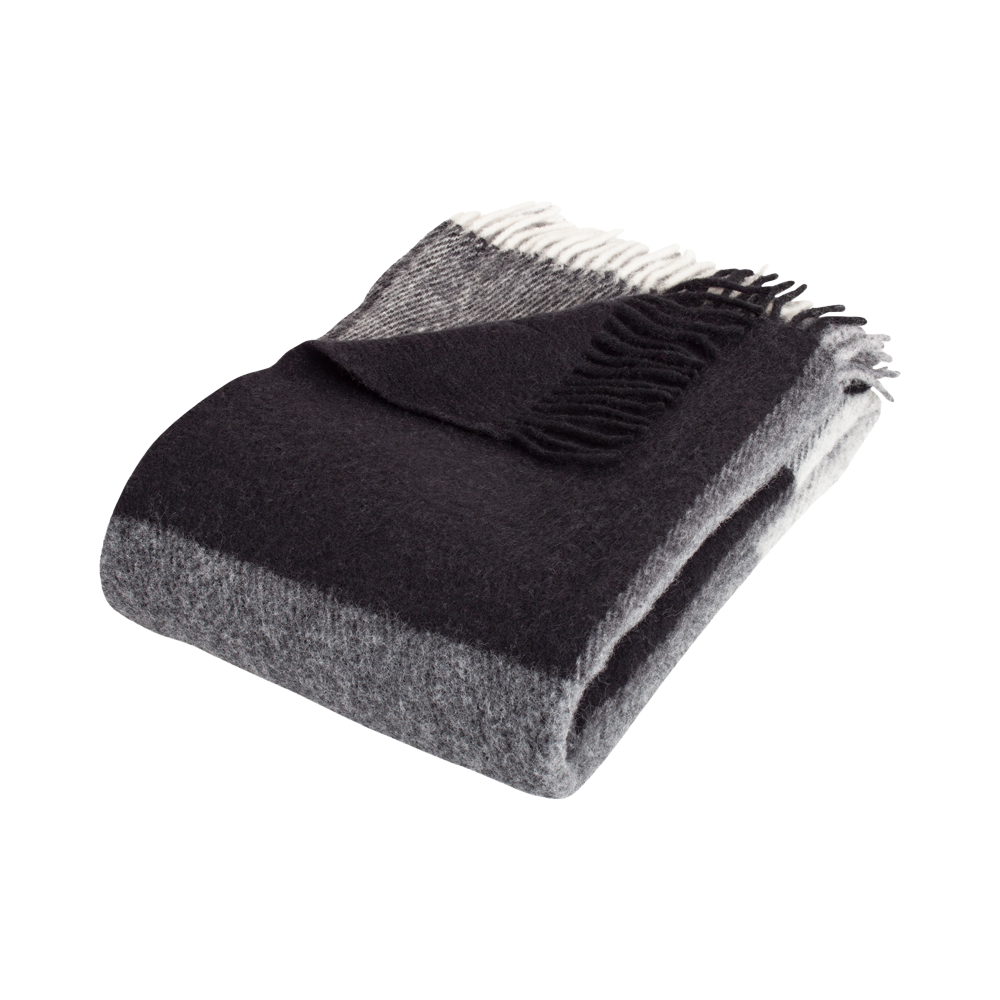 Produktbillede af CHECK Black uldplaid på tilbud i høj kvalitet