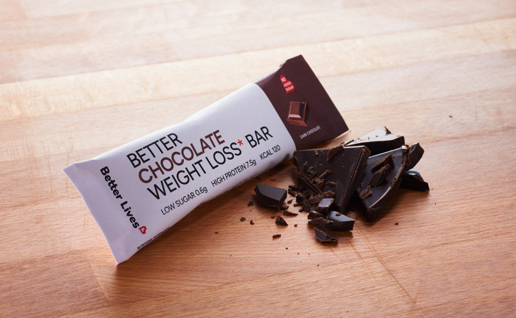 Detaljeret produktbillede af Betterlives Protein weight loss bar Crunchy Chokolade på tilbud