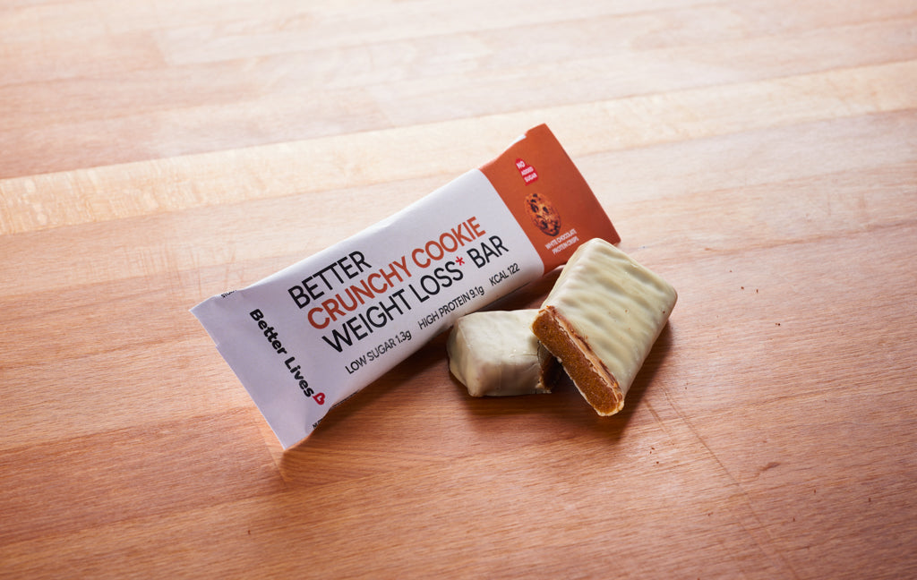 Detaljeret produktbillede af Betterlives Protein weight loss bar Crunchy Cookie på tilbud