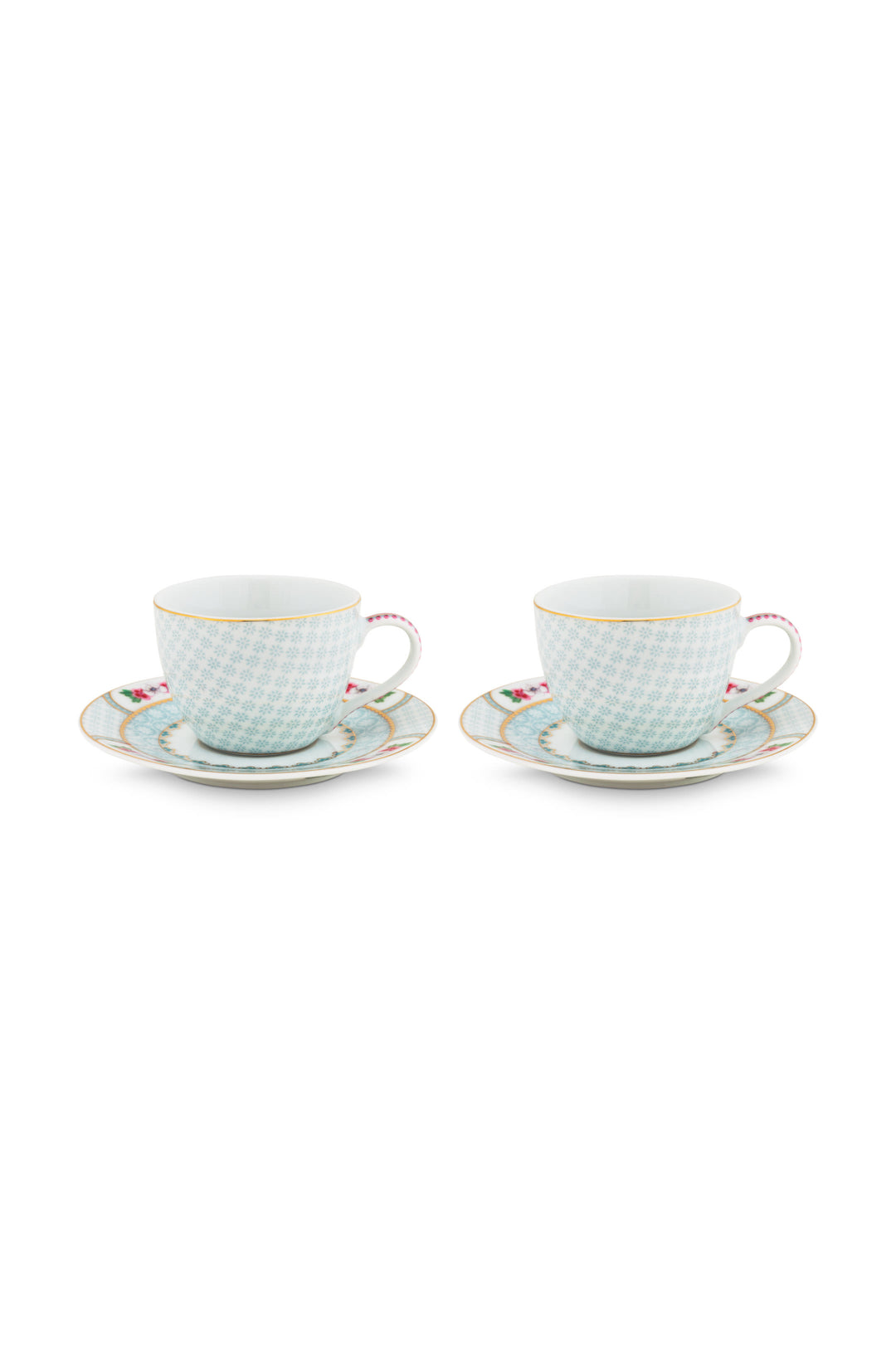 Produktbillede af Set/2 Espresso Cups & Saucers Blushing Birds White 120ml på tilbud i høj kvalitet