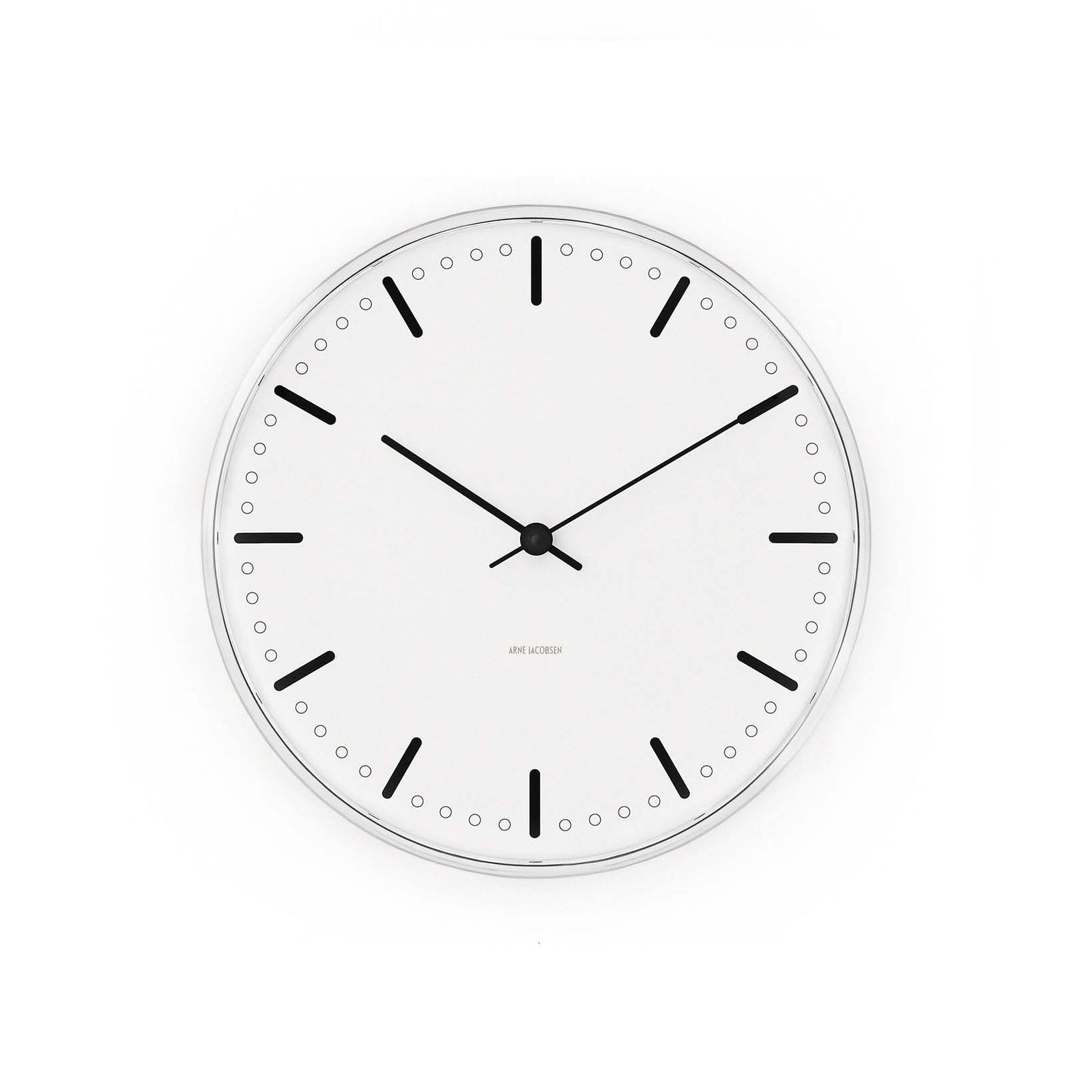 Produktbillede af Arne Jacobsen City Hall Vægur Ø29 cm sort/hvid i premium kvalitet
