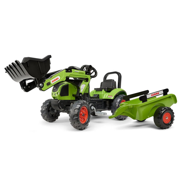Claas pedaltraktor med frontlæsser inkl. vogn