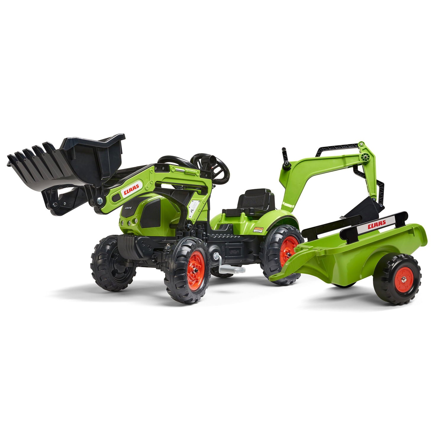 Produktbillede af Claas pedaltraktor med læsser og rendegraver inkl. vogn på tilbud i høj kvalitet