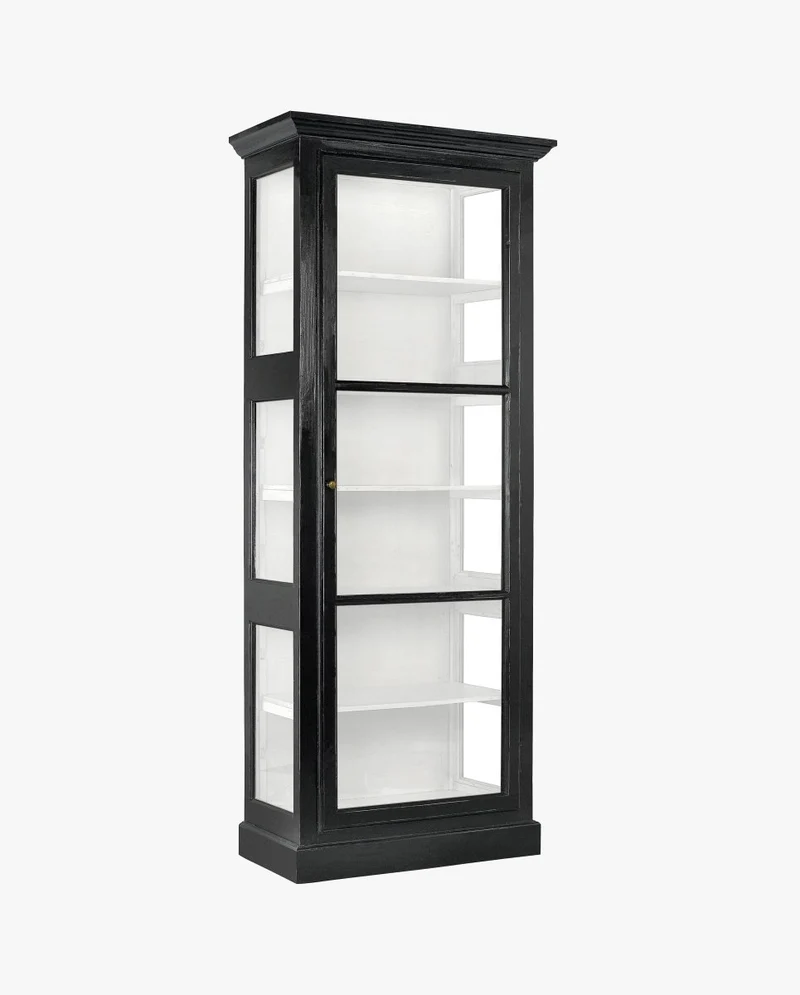 Produktbillede af NORDAL CLASSIC VITRINESKAB SORT/HVID 212 i premium kvalitet