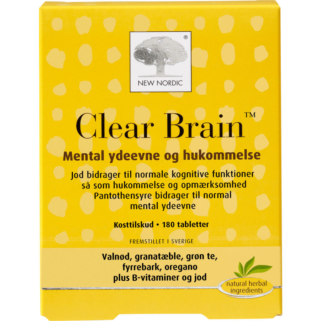 Produktbillede af New Nordic Clear Brain 180 tabl. 2 for 749,- på tilbud