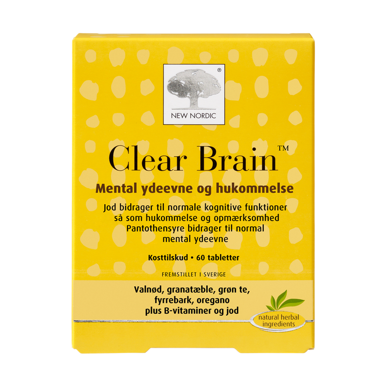 Stort online udvalg i New Nordic Clear Brain 60 tabl. ❤ New Nordic ❤ Hurtig levering: 1 - 2 Hverdage og gratis fragt v/køb over 295 kr. GLS til pakkeshop ❤ Varenummer: HG-45200 og barcode / Ean: 5021807452002 på lager - Kæmpe udvalg i Sundhed - Over 454 design brands på udsalg