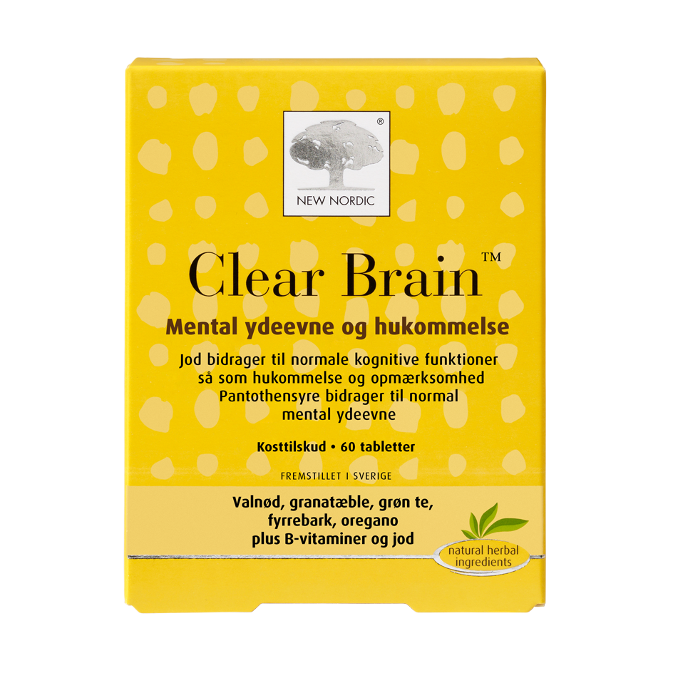Produktbillede af New Nordic Clear Brain 60 tabl. på tilbud