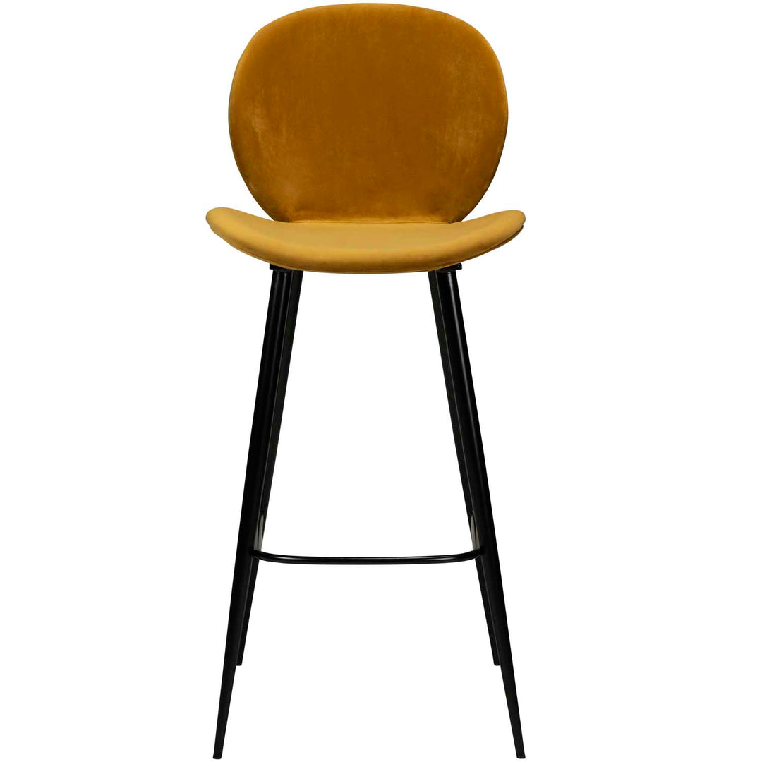 DAN-FORM Cloud barstol m. ryglæn og fodstøtte bronze velour og sort stål