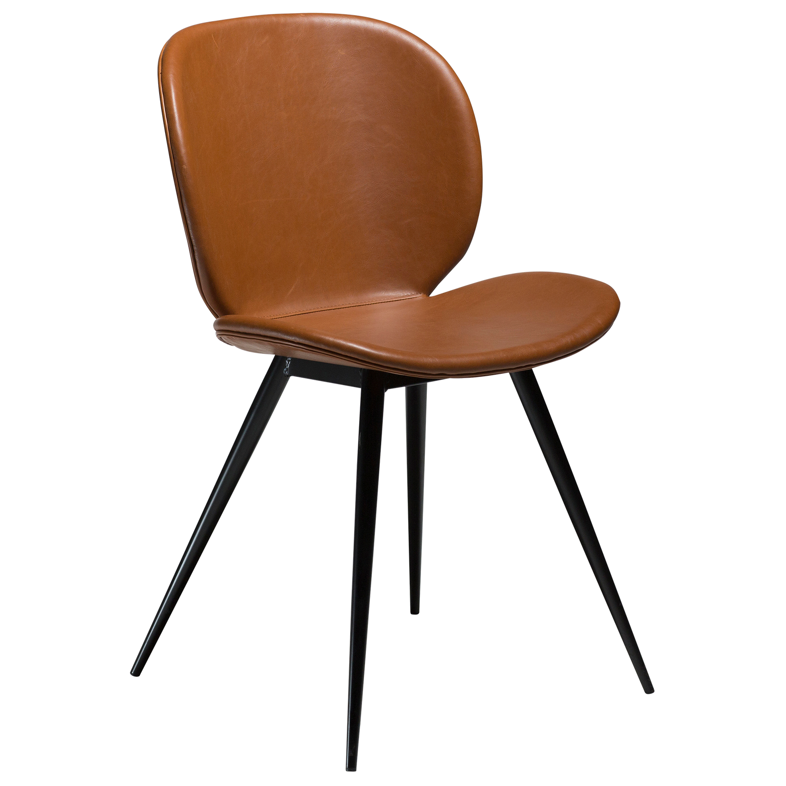 Produktbillede af DAN-FORM CLOUD spisebordsstol runde ben vintage lysebrun kunstlæder og sort metal i premium kvalitet
