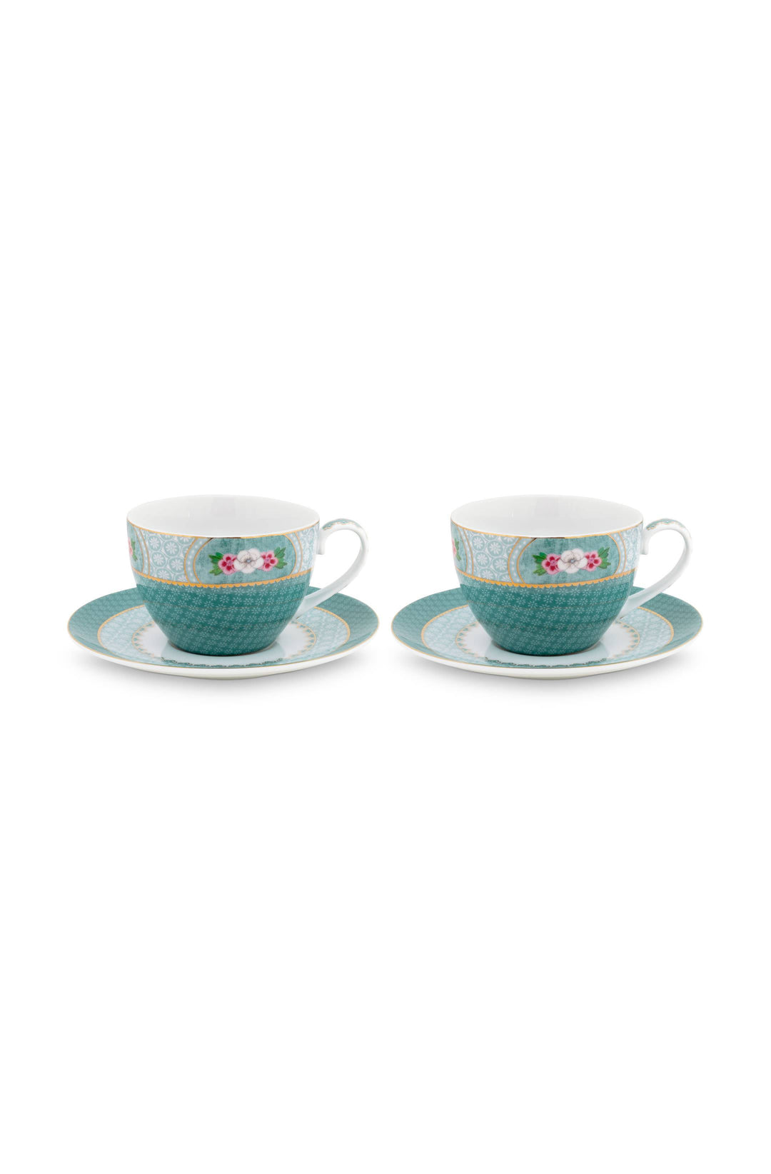 Produktbillede af Set/2 Cups & Saucers Blushing Birds Blue 280ml på tilbud i høj kvalitet