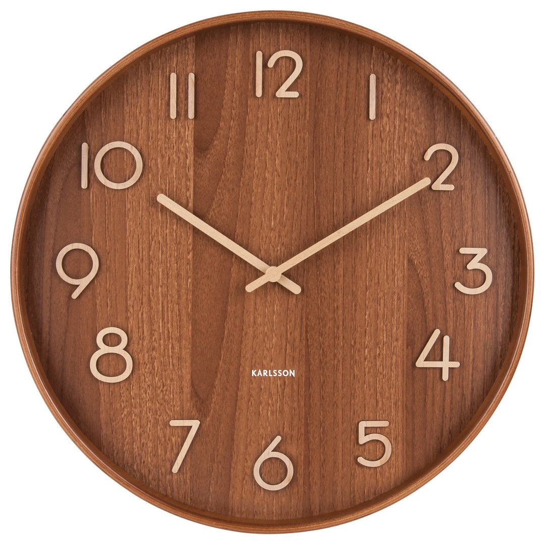Karlsson Karlsson Pure vægur 60 cm, dark wood – close-up (Vægur)
