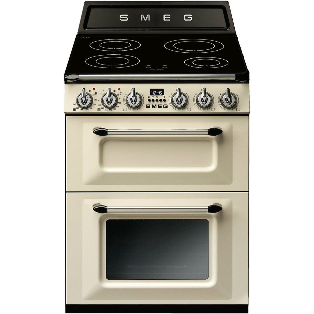 Smeg Smeg Victoria TR62IP2 induktionsovn 61 liter 4 zoner, cremefarvet – vinkelbillede (Komfurer)