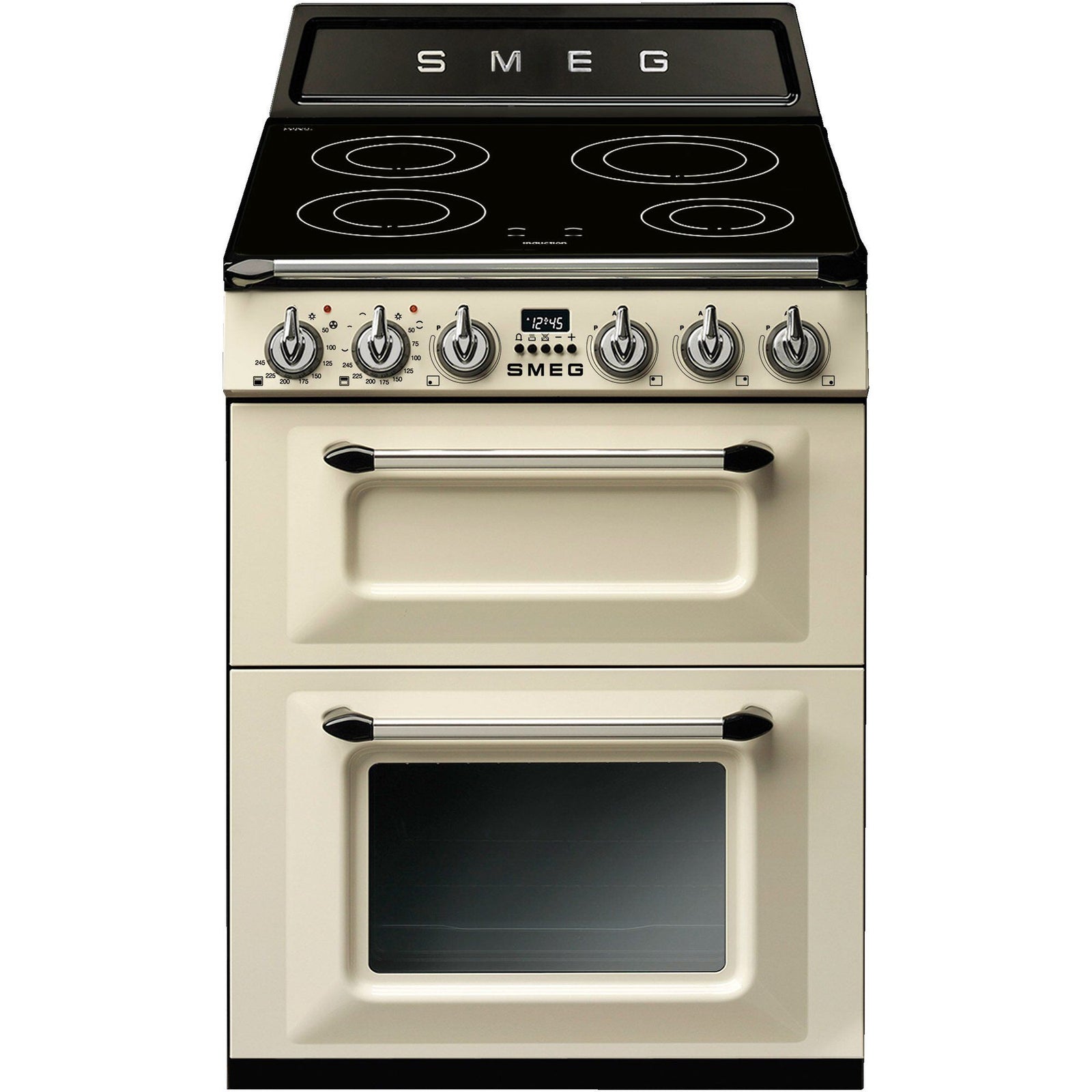Smeg Smeg Victoria TR62IP2 induktionsovn 61 liter 4 zoner, cremefarvet – vinkelbillede (Komfurer)