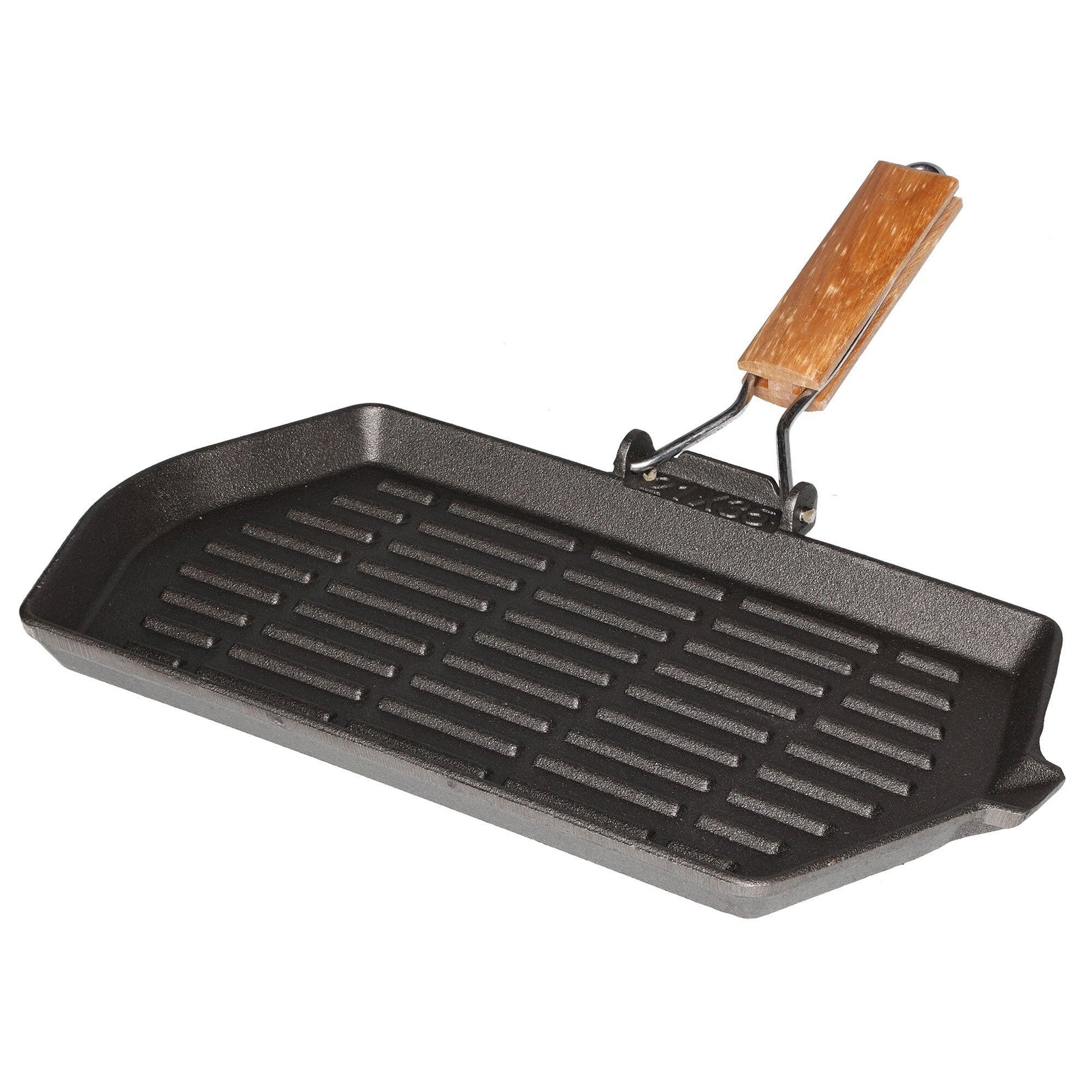 Mustang Mustang Støbejernspande med træhåndtag – billede i brug (Udendørs stegepande)