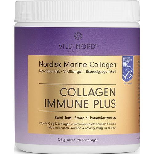 Detaljeret produktbillede af Vild Nord Collagen Immune Plus 225g 2 for 599,- på tilbud