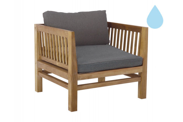 Produktbillede af Colorado Teak Dining Sofastol Grå Vandafvisende på tilbud i høj kvalitet