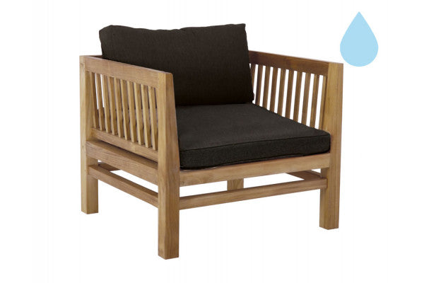 Produktbillede af Colorado Teak Dining Sofastol Sort Vandafvisende på tilbud i høj kvalitet