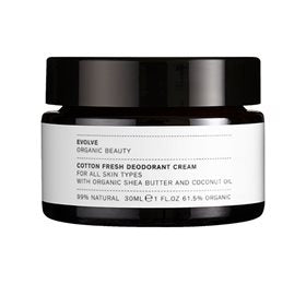 Produktbillede af Evolve Cotton Fresh Deodorant Cream 30ml. på tilbud
