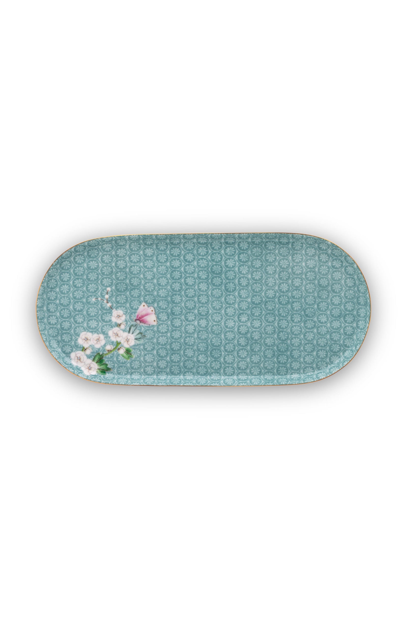 Produktbillede af Plate Sugar & Creamer Kamini Blue 25x12cm på tilbud i høj kvalitet